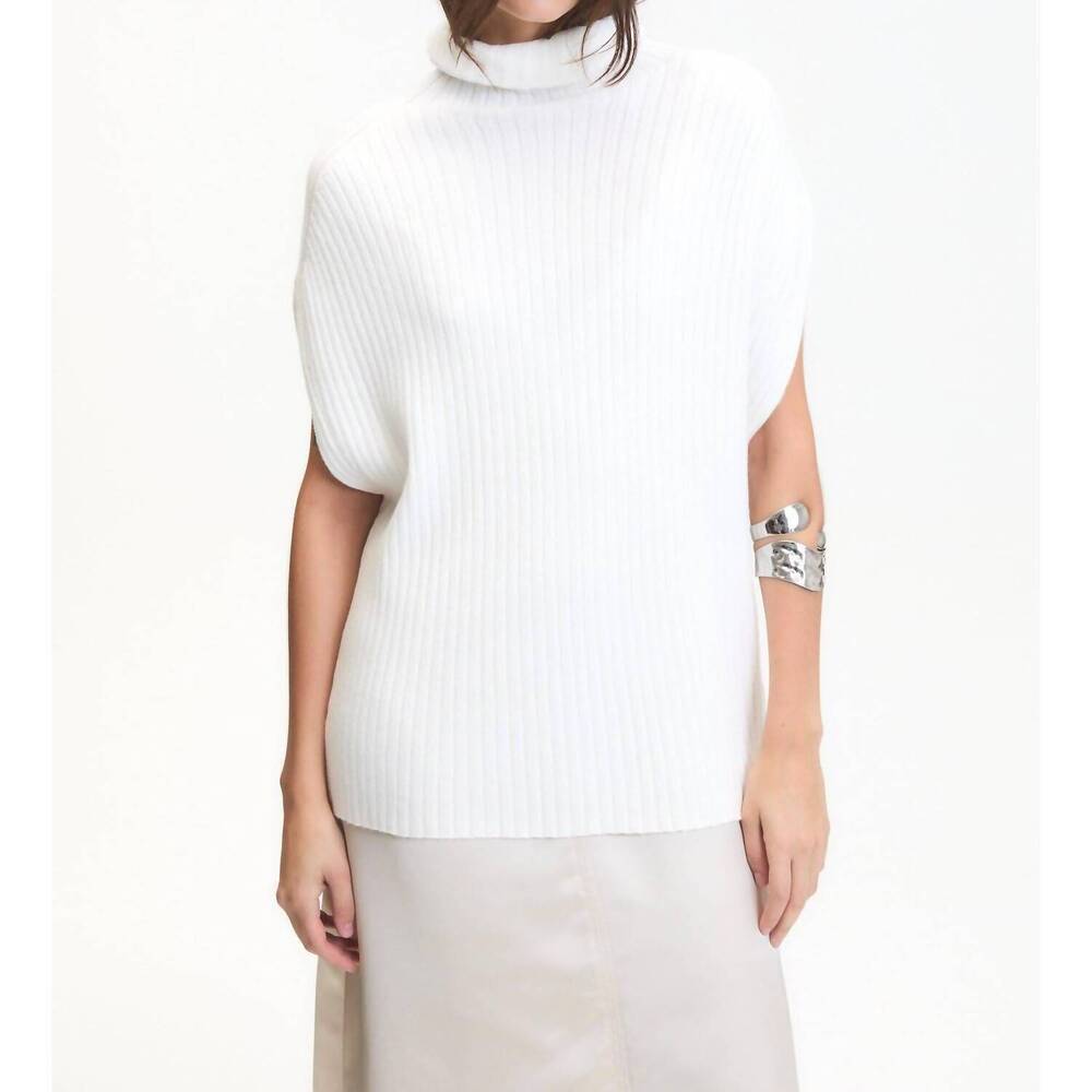 NEW DELUC marlon turtleneck vest in ecru